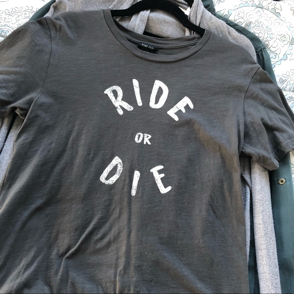 Charcoal grey Ride or Die tee